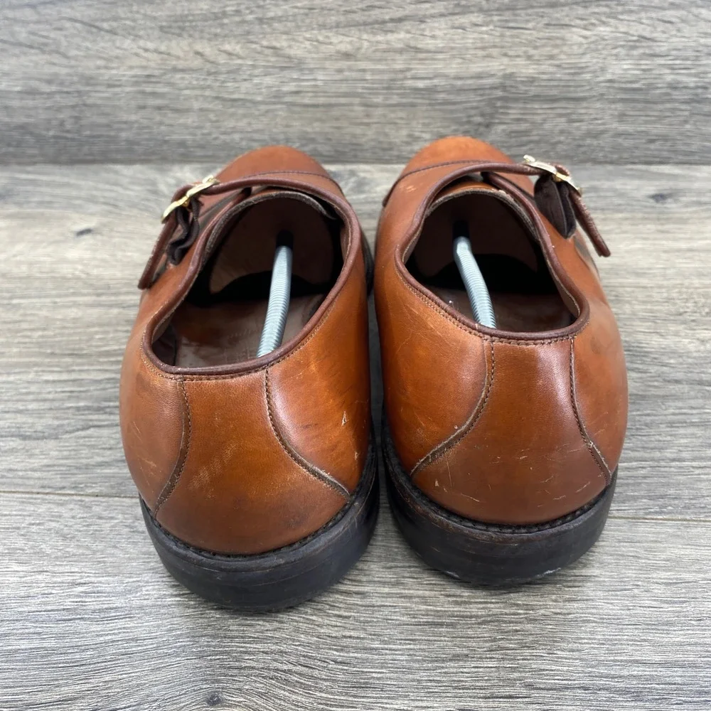 Allen Edmonds Standish Monk Strap Shoes Mens 9 EEE Brown Leather Buckle 2461
